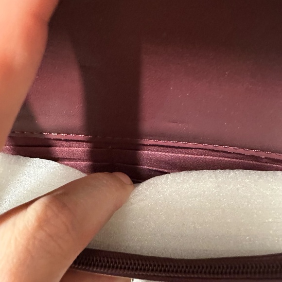 NWT Badgley Mischka small pleated crossbody - plum - Picture 5 of 5